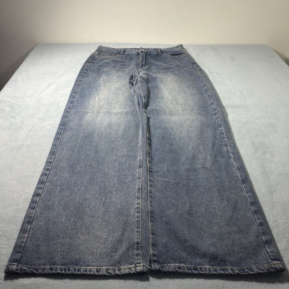 Y2K 2000s Beyond Baggy Jeans Womens 12 32x30 Black Hamilton Wide Baggie Loose